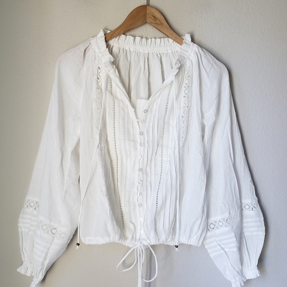 Boho Cotton Peasant Blouse - Picture 6 of 14